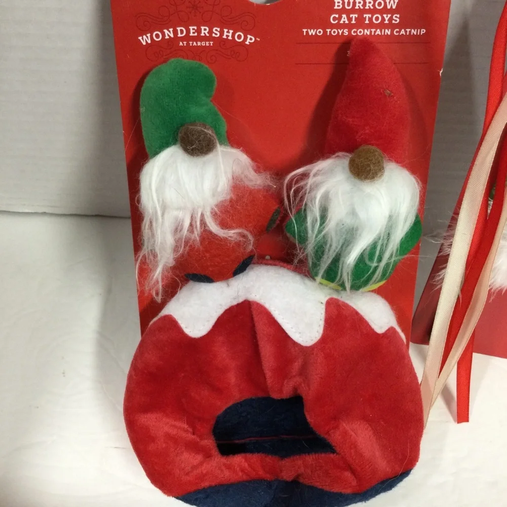 Wondershop Red Santa Hat Crinkle Toy and Cat 3 Toys Set